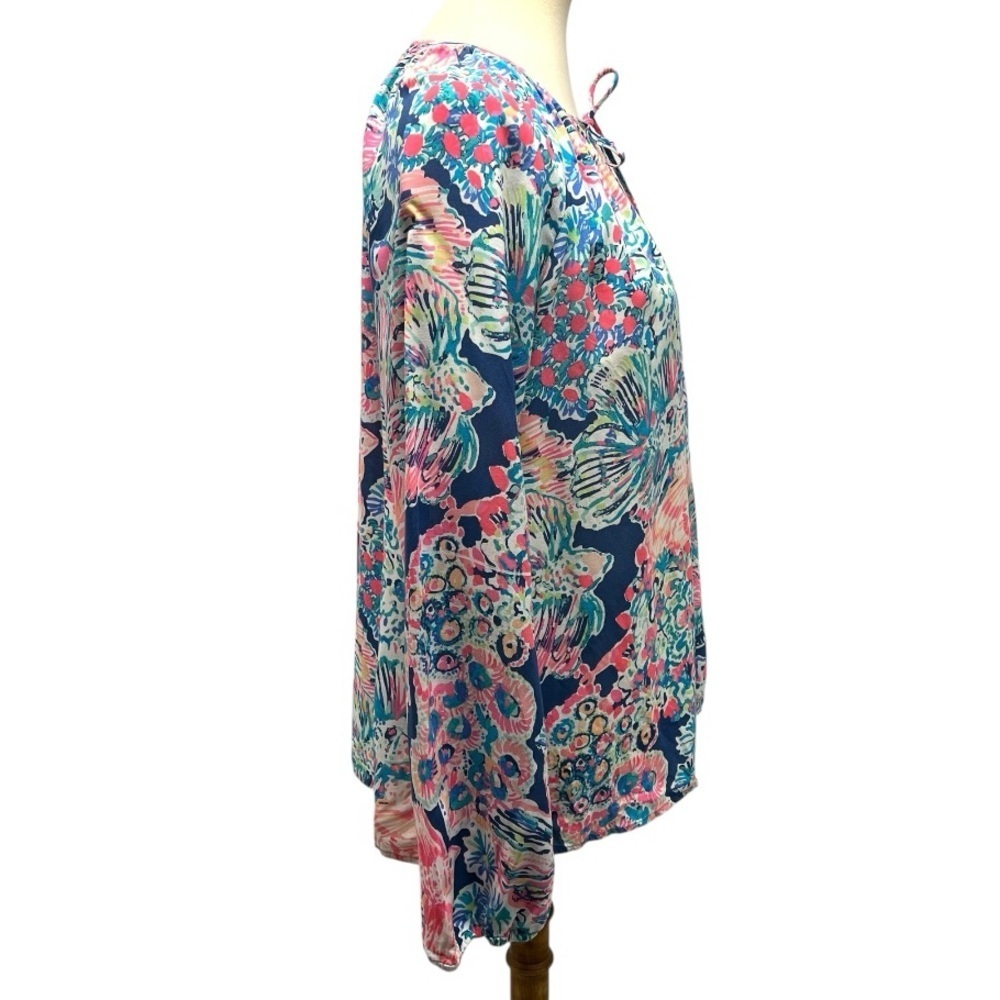 Lilly Pulitzer Sorella Long Sleeve Fish Print Pullover Top Women’s Medium - Picture 9 of 12